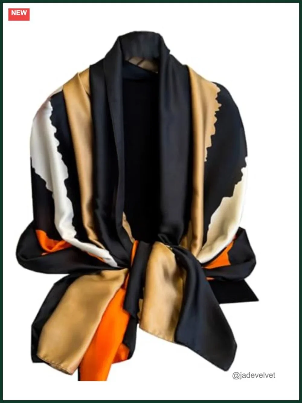 Silk Feel Scarf Long Shawl Wrap, Large Satin Rectangular Scarf, Travel